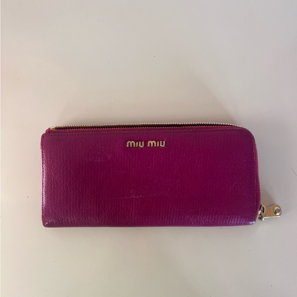 Miu Miu Fuchsia Leather Wallet